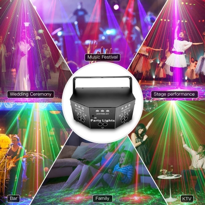 Лазерный проектор / светомузыка Party Light DMX-512 (RGB лазер, стробоскоп, LED, ультрафиолет)-10